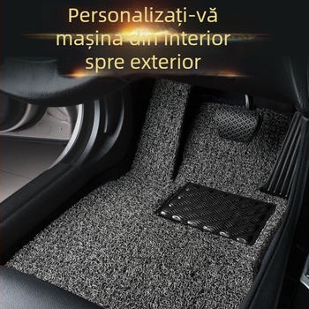 Covoraș de podea din cauciuc, tip covor, pentru autoturism cu cinci locuri; rezistent la uzură; impermeabil.