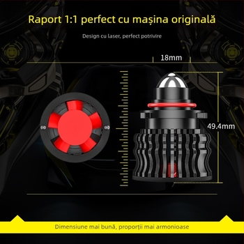 Far LED pentru mașină 60W, luminozitate ridicată, lampă de ceață cu oglindă laser, decodare, 12-24V, IP67, 12000LM, model A-FOG-01