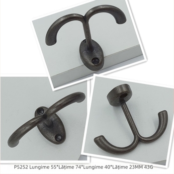 Cuier din aliaj de zinc antic – cârlig simplu/dublu, mâner clasic, piesă decorativă pentru mobilier, finisaj electroplacat