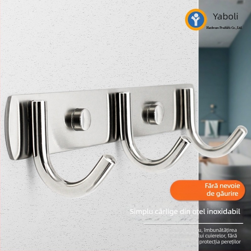 Cuier autoadeziv din oțel inoxidabil pentru haine și prosoape – BXGPG-02, finisaj electroplate, lustruit, gravură, stil lux ușor