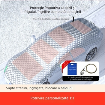 Acoperire universală de iarnă pentru mașină, protecție a parbrizului împotriva înghețului, lungime extinsă, design minimalist, material îngroșat