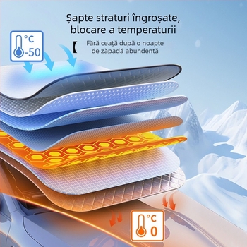Acoperire universală de iarnă pentru mașină, protecție a parbrizului împotriva înghețului, lungime extinsă, design minimalist, material îngroșat