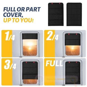 Umbră pentru ferestrele ruloului RV — pliabilă, din material Oxford; montaj cu ventuze; personalizare; imprimare logo; pentru fereastră