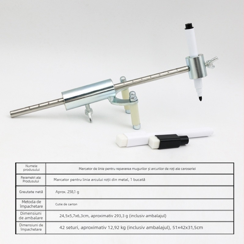 Unealtă pentru repararea caroseriei din tablă a mașinii și reparații de denivelări, instrument de trasare a liniei arcului roții, date de trasare, restaurarea vopselei originale