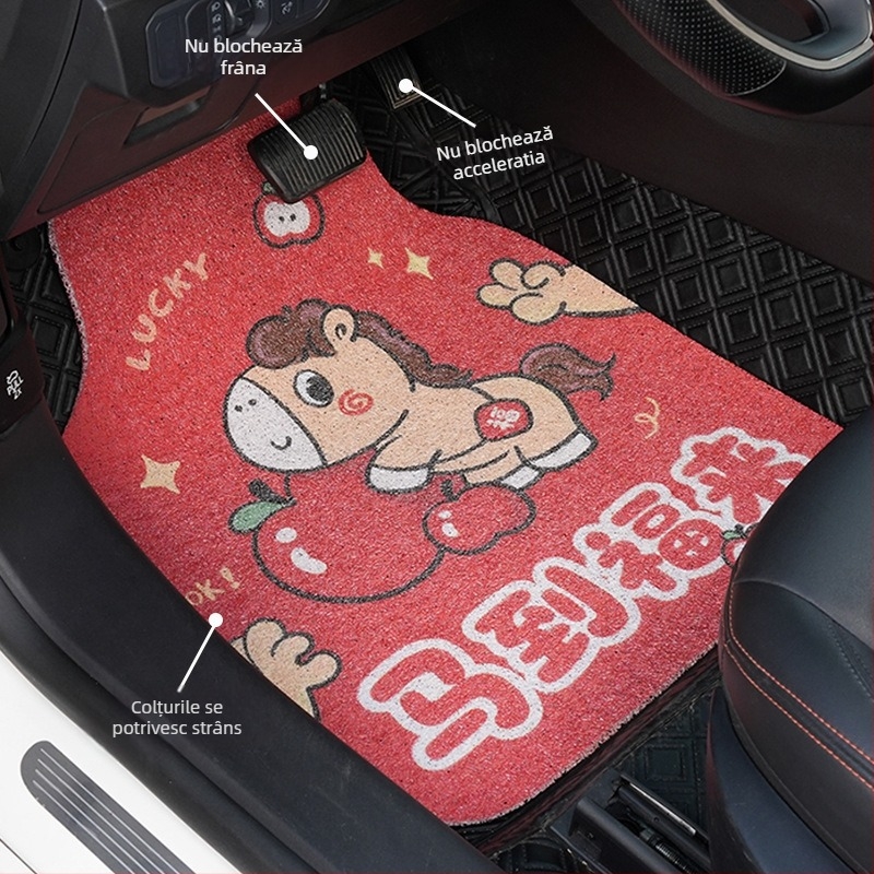 Covoraș universal pentru podea auto, Silk Circle, imprimare logo, brand Blue Rain, personalizare la comandă