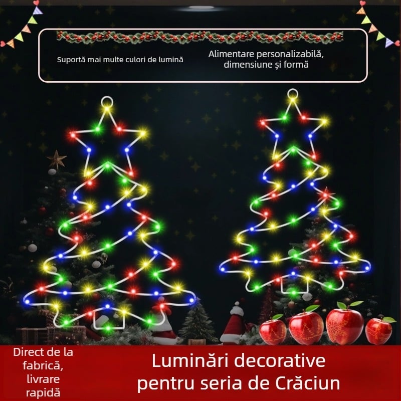 Lampa de Crăciun din fier, model HB-CT-XXL, 30 lm, tensiune ≤36V, durată de viață 10000 h, în formă de brad