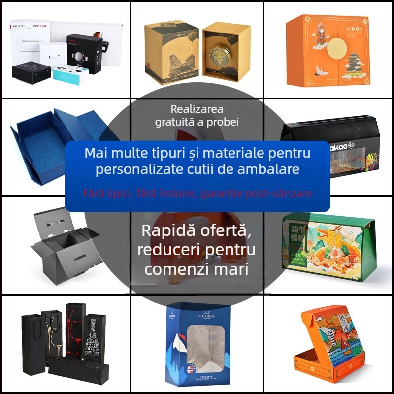 Cutii personalizate de ambalaj din carton, stil sertar cu inserții duble, cutii albe cu fereastră și cârlig, imprimare de înaltă calitate pentru cadouri