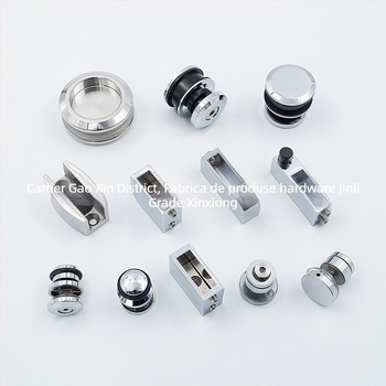 Set accesorii ușă baie — oțel inoxidabil 304, profil pătrat, pentru uși glisante din sticlă, separare uscat-umed, model XXJ-002, brand Xinxiongjia, stil modern minimalist