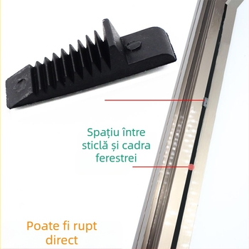 Inserție de fixare a sticlei pentru uși și ferestre din aluminiu cu întrerupere termică; montaj în spațiu gol; cleme de prindere; tampoane de strângere; anti-slăbire; material plastic