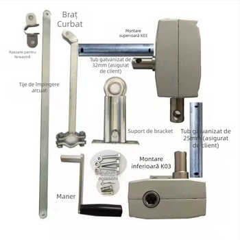Deschizător de ferestre, braț pliabil manual, aliaj de aluminiu, stil modern simplu (King of huanli)
