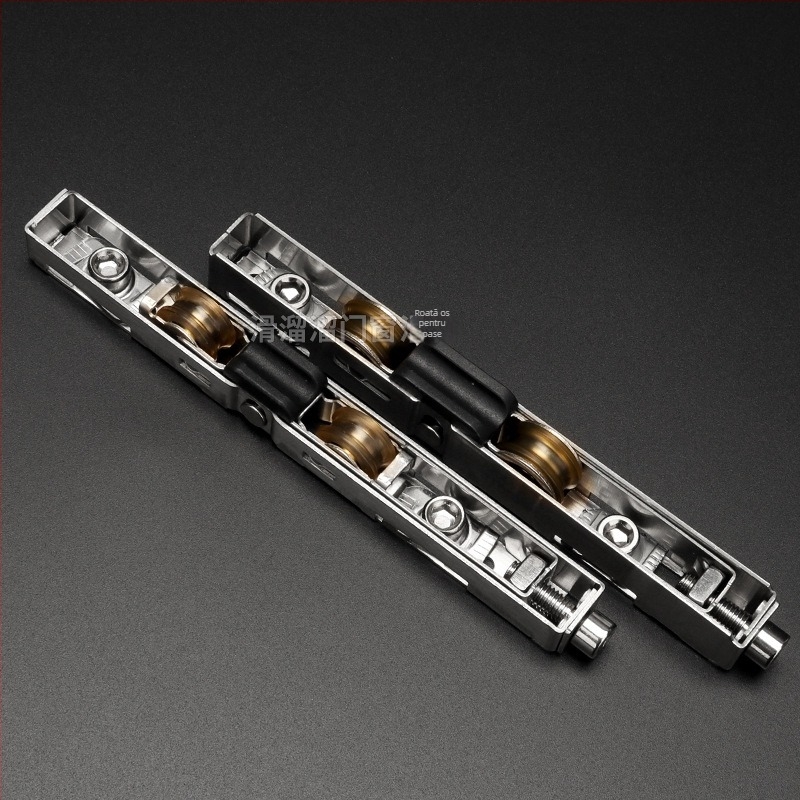 Roată pentru uși glisante din oțel inoxidabil, model HLL-E008, cu șină înaltă, pentru uși, ferestre și vitrine; stil modern minimalist