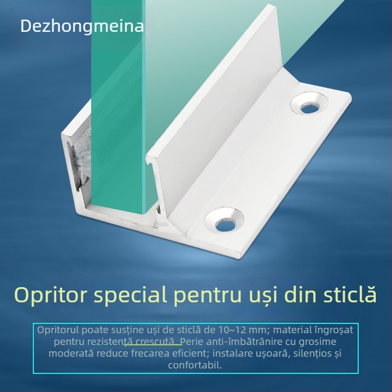 Stoper anti-swing pentru ușă din sticlă cu senzor electric - aliaj de aluminiu, stil modern