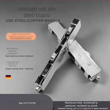 Roletă inferioară din oțel inoxidabil pentru uși glisante – brand Junchi, OEM (logo), pentru uși din aluminiu și PVC, sarcină maximă 55 kg