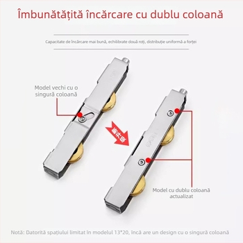 Roletă inferioară din oțel inoxidabil pentru uși glisante – brand Junchi, OEM (logo), pentru uși din aluminiu și PVC, sarcină maximă 55 kg