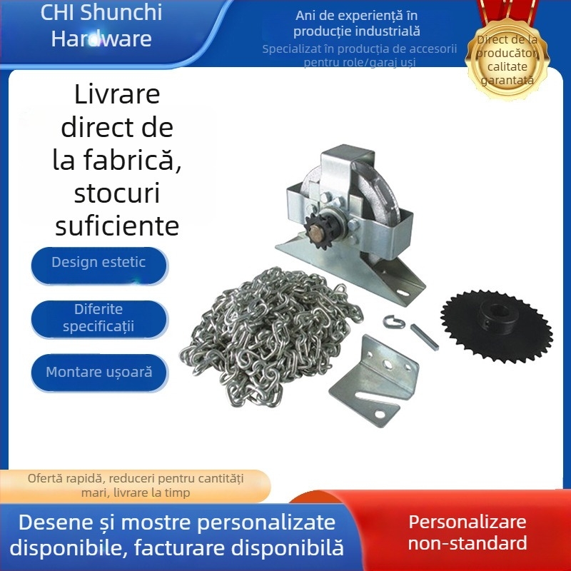 CHI Lanț manual pentru ușa de garaj, din fier — set hardware al sistemului