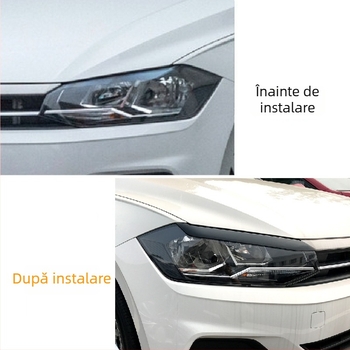 Stickere pentru sprâncenele farurilor ABS pentru Volkswagen Polo Mk6 2019+, marcă AMP-Z, modificare exterioară personalizabilă