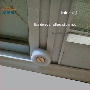 Rulă pentru fereastră cu plasă, glisantă, șanț în formă U european; diametrul exterior 1, diametrul axului 1, raza șanțului 1