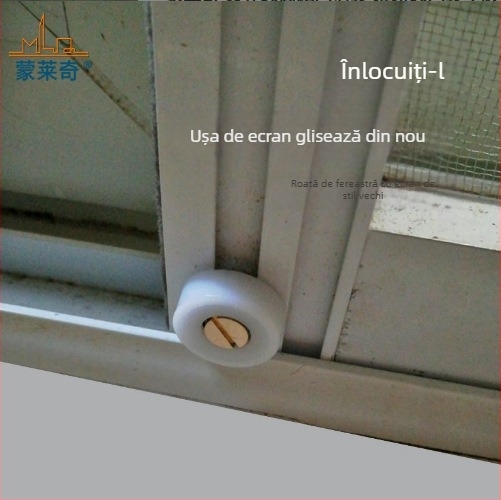 Rulă pentru fereastră cu plasă, glisantă, șanț în formă U european; diametrul exterior 1, diametrul axului 1, raza șanțului 1