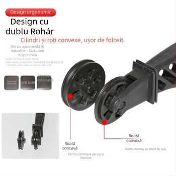 Actuator pentru uși și ferestre din aliaj de aluminiu — role pentru plasă, roată cu canelură și rulment