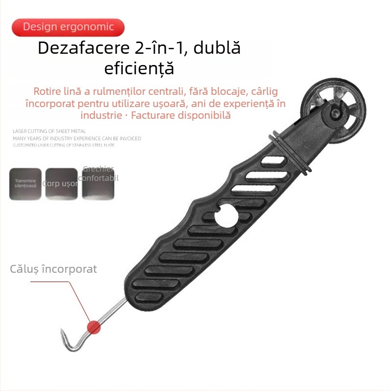 Actuator pentru uși și ferestre din aliaj de aluminiu — role pentru plasă, roată cu canelură și rulment