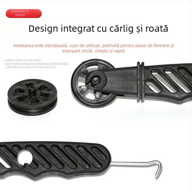 Actuator pentru uși și ferestre din aliaj de aluminiu — role pentru plasă, roată cu canelură și rulment