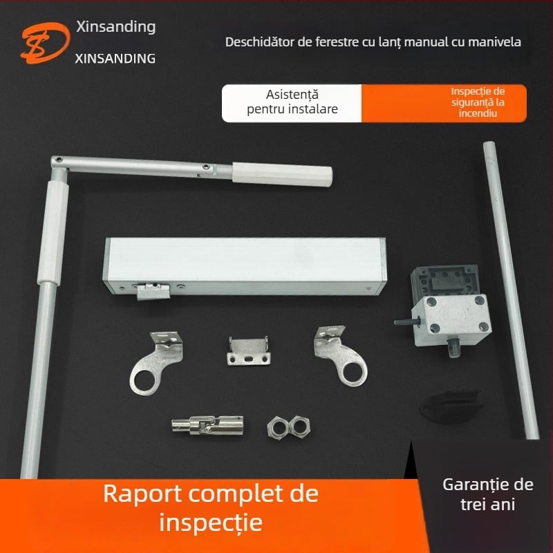 Deschizător de fereastră cu lanț manual, aliaj de aluminiu, design modern minimalist