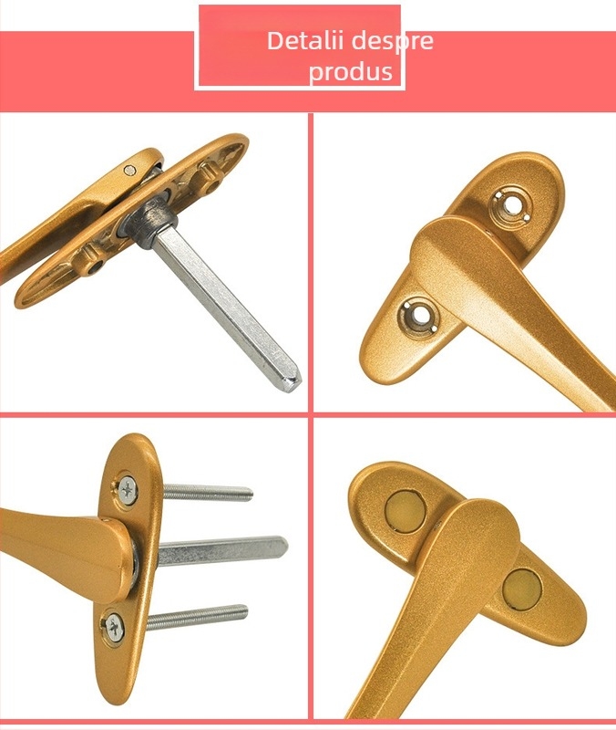 Mâner plat ascuns pentru ferestre cu plasă diamantată — aliaj de zinc, finisaj pulverizat, pentru uși și ferestre din aluminiu, stil modern și simplu, Ricky