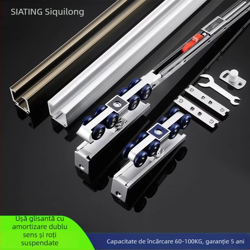 Rulment cu suspensie bidirecțional pentru uși glisante (Aliaj de zinc; Model: 4-27; 60–100 kg; Pentru uși din lemn; Brand: SITAING)