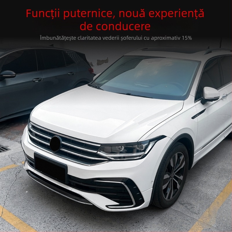 Sprânceană față pentru faruri pentru Volkswagen Tiguan MK2.5, ABS material, finisaj fibră de carbon, personalizabil