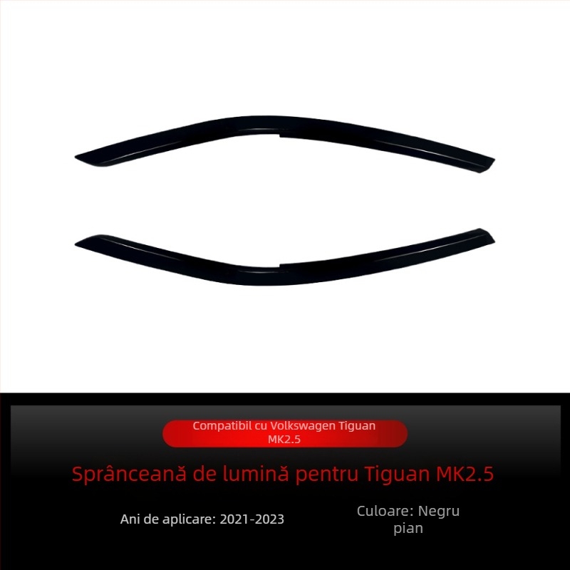 Sprânceană față pentru faruri pentru Volkswagen Tiguan MK2.5, ABS material, finisaj fibră de carbon, personalizabil