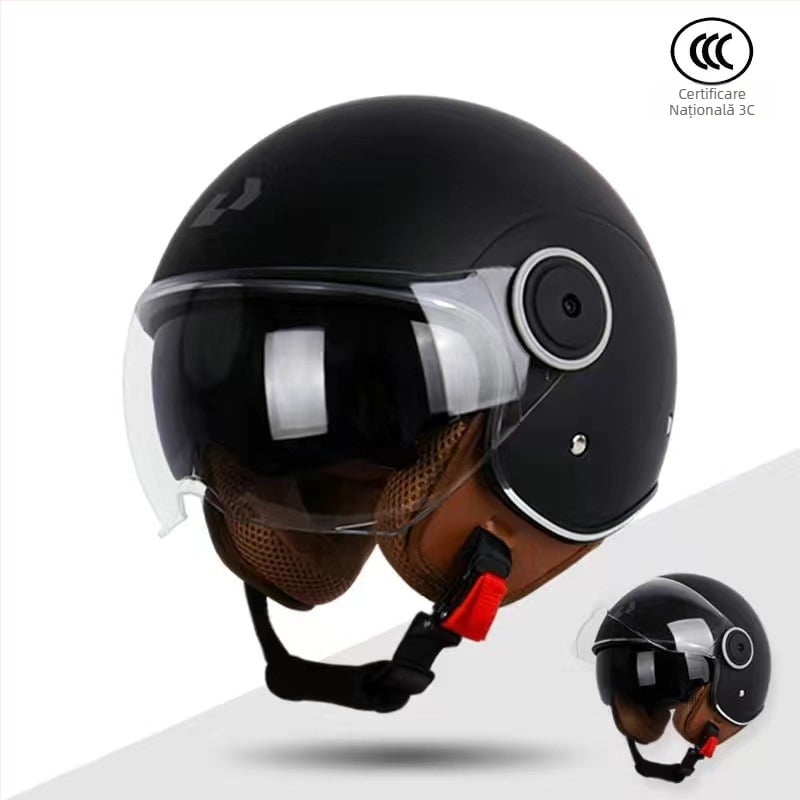 Casca pentru motocicletă și vehicul electric, respirabilă, cu vizieră dublă, ABS, 3C certificată, protecție UV