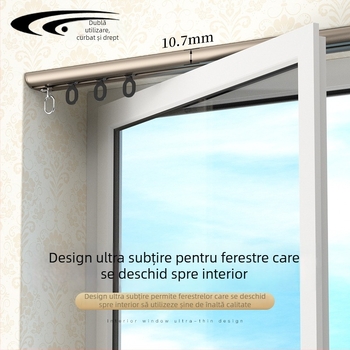 Șină pentru perdele arcată invizibilă 405 — aliaj de aluminiu — model 405 — brand Curved Trails — stil modern minimalist