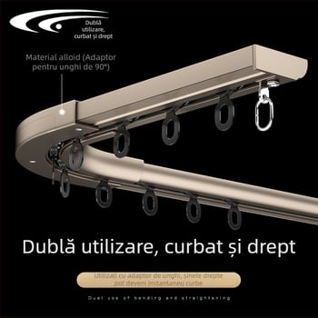 Șină pentru perdele arcată invizibilă 405 — aliaj de aluminiu — model 405 — brand Curved Trails — stil modern minimalist