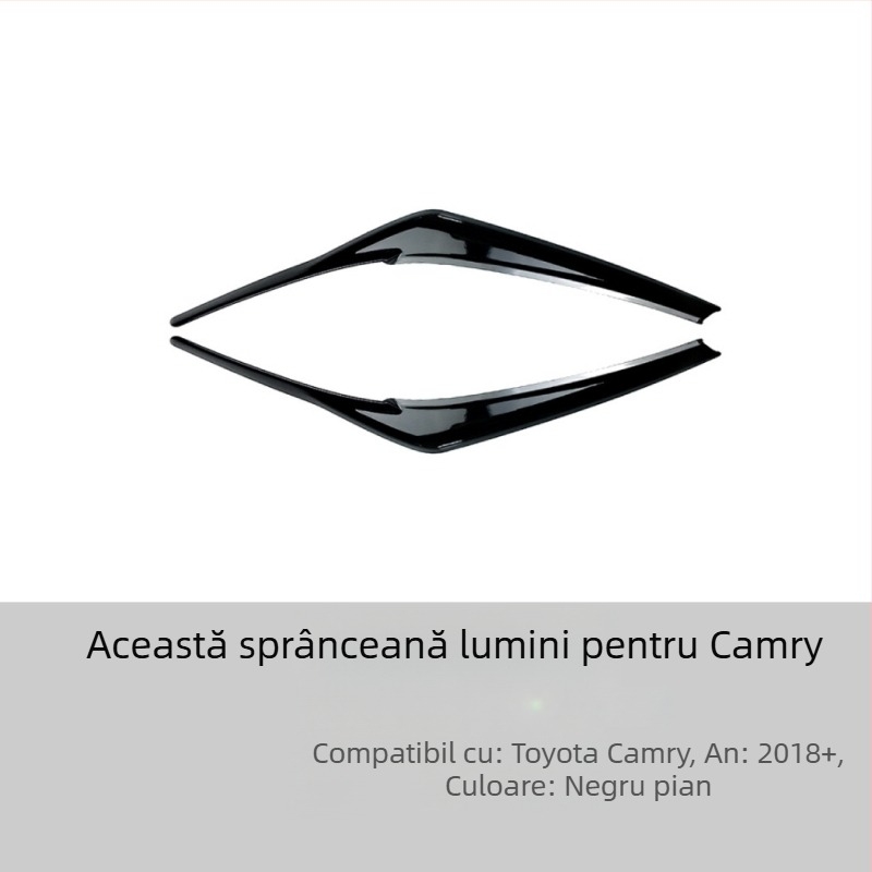 Set decorativ de autocolante pentru înconjurarea farurilor Toyota Camry 2018+, material ABS, personalizare disponibilă, AMP-Z
