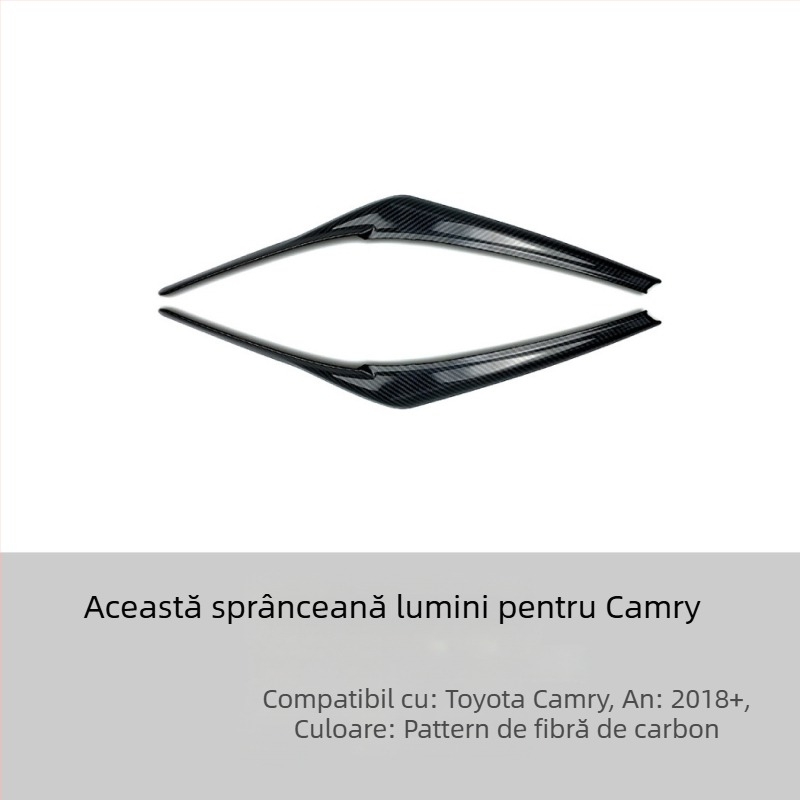 Set decorativ de autocolante pentru înconjurarea farurilor Toyota Camry 2018+, material ABS, personalizare disponibilă, AMP-Z