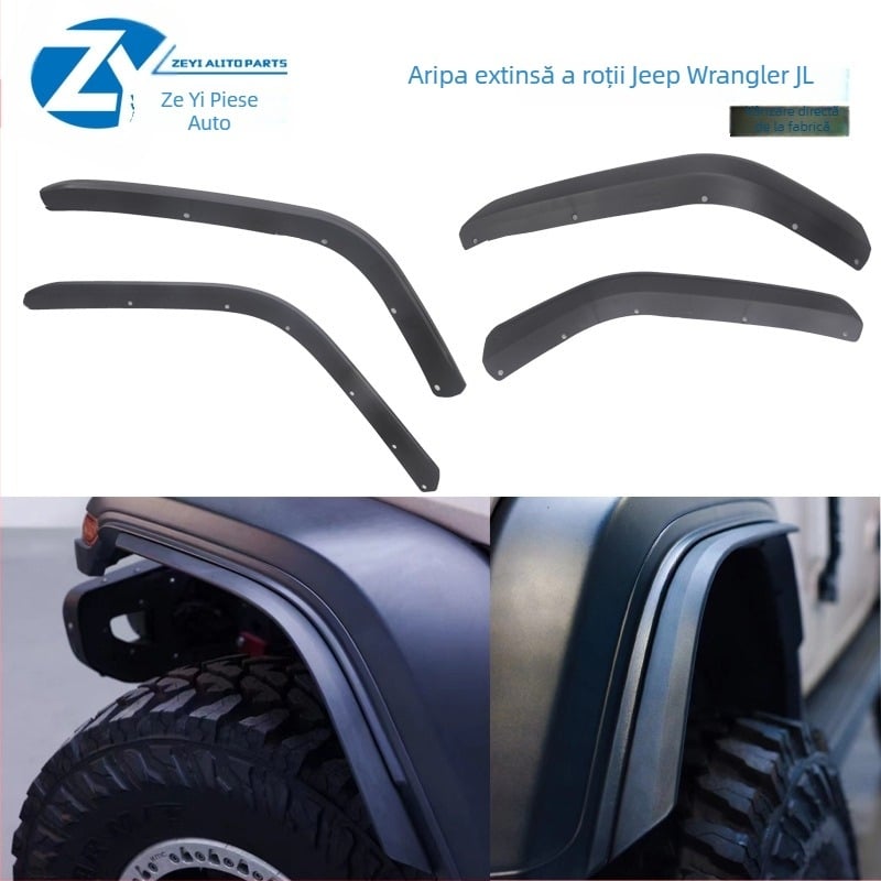 Fendere extinse pentru Wrangler JL/JT (2018+), protecție împotriva stropilor, din plastic, personalizabile