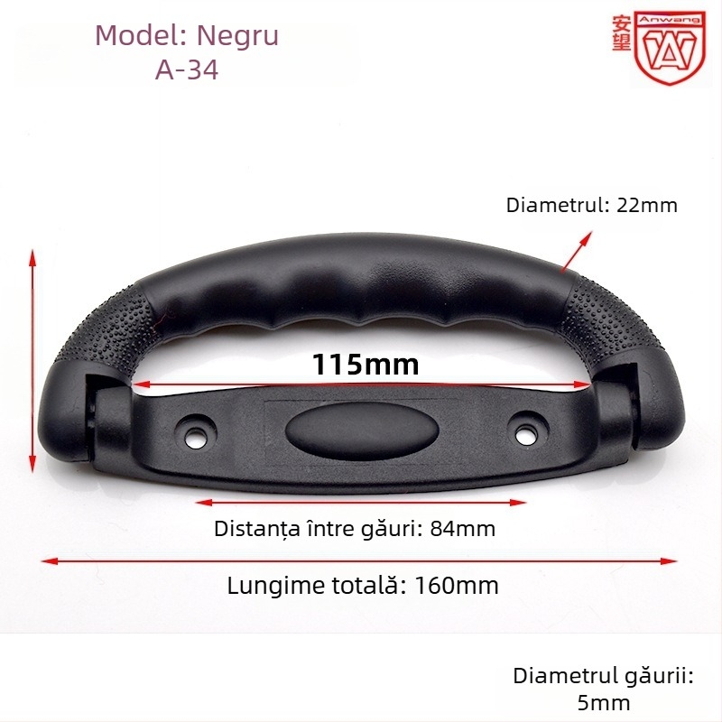 Mâner pentru bagaje A-33/A-34 – Mâner din plastic pentru genți | Brand: Anwang; Model: A-33/A-34; Material: Plastic; Destinație: Bagaje; Stil: Modernă Simplitate