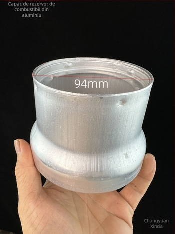 Gât de alimentare pentru rezervorul de combustibil al mașinii, cu gât din aluminiu – gât din aluminiu cu trei brațe, diametru variabil, include capac cu închidere și capac fără închidere