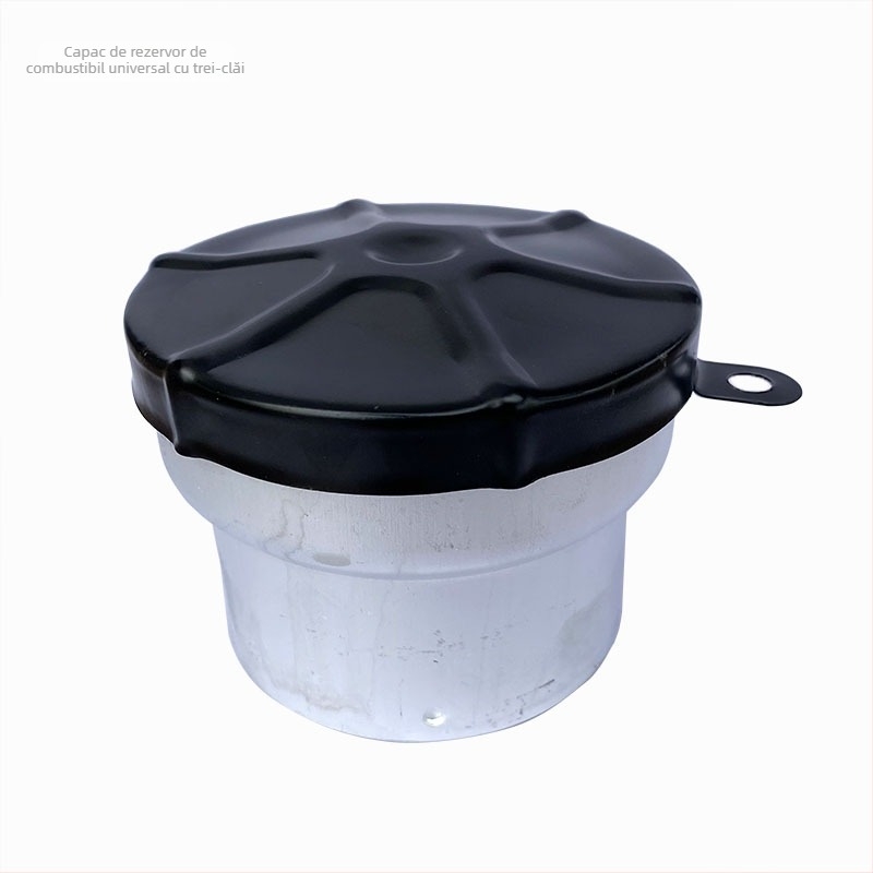 Gât de alimentare pentru rezervorul de combustibil al mașinii, cu gât din aluminiu – gât din aluminiu cu trei brațe, diametru variabil, include capac cu închidere și capac fără închidere