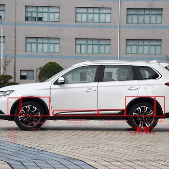 Outlander Panouri decorative pentru arcurile roților, față și spate – benzi electroplate anti-zgârieturi (Model: Outlander; Brand: Mitsubishi; Material: Other; Procesare: Nu)