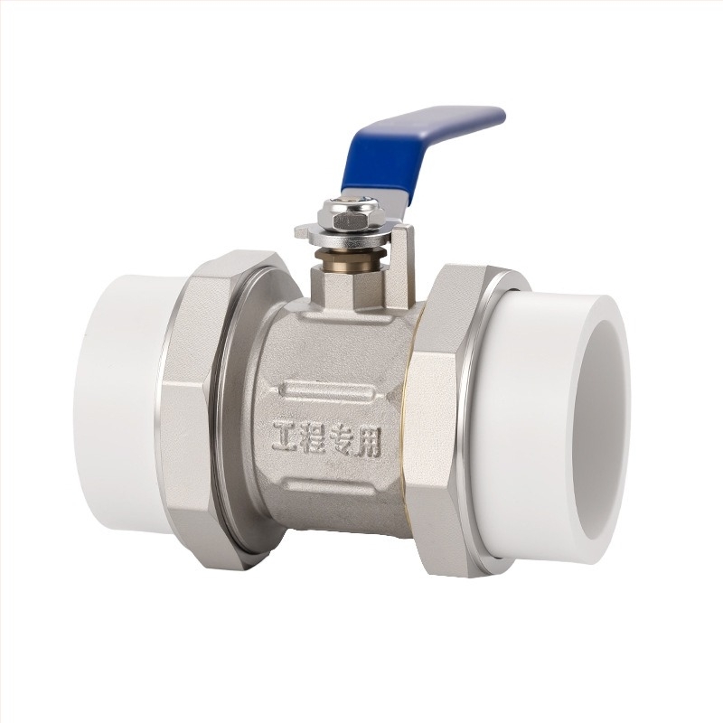 Valvă sferică din alamă PPR, cu cuplă dublă, structură fixă, acționare manuală, pentru apă caldă și rece, clasă industrială, PPR25 alamă deschidere rapidă, PPR32 dublu cap, PPR20 dublă topire-sudură