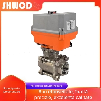 Valvă cu bilă electrică, filetată, din trei piese, pentru apă