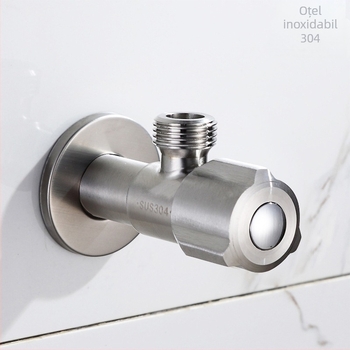 Ventil unghiular SUS0131 din oțel inoxidabil 304, cu conectare filetată, pentru sistem de duș