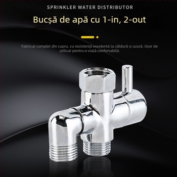 Valvă diverter din cupru cu deschidere rapidă, cot cu intrare 1, ieșire 2, cuplaj filetat, finisaj electroplacat; material cupru; temperatură de lucru 90°C; cuplaj cu filet 4 puncte; model Water Separator 6; Mingyu