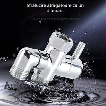 Valvă diverter din cupru cu deschidere rapidă, cot cu intrare 1, ieșire 2, cuplaj filetat, finisaj electroplacat; material cupru; temperatură de lucru 90°C; cuplaj cu filet 4 puncte; model Water Separator 6; Mingyu