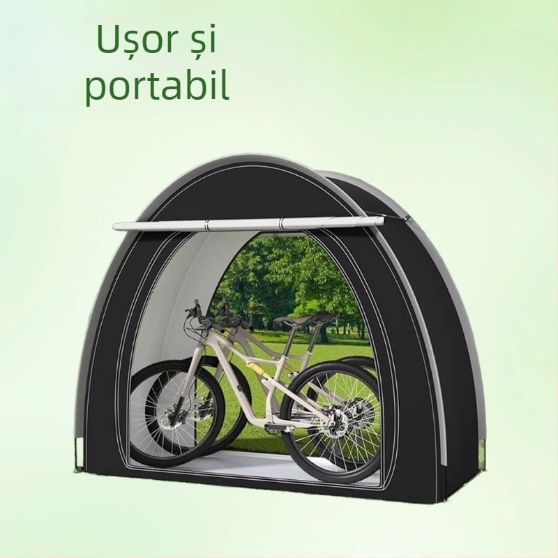 Cort pentru bicicletă, strat unic, patru anotimpuri, greutate 2,5 kg, bețe din fibră de sticlă