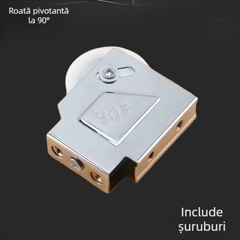 Rulou pentru ușă glisantă, tip 90 din aliaj de aluminiu, roată din nailon, ax din fier, pentru uși și ferestre tip 90