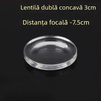 Set optic educațional pentru fizică gimnaziu: lentile bi-convexe, planoconvexe și bi-concave pentru experimente