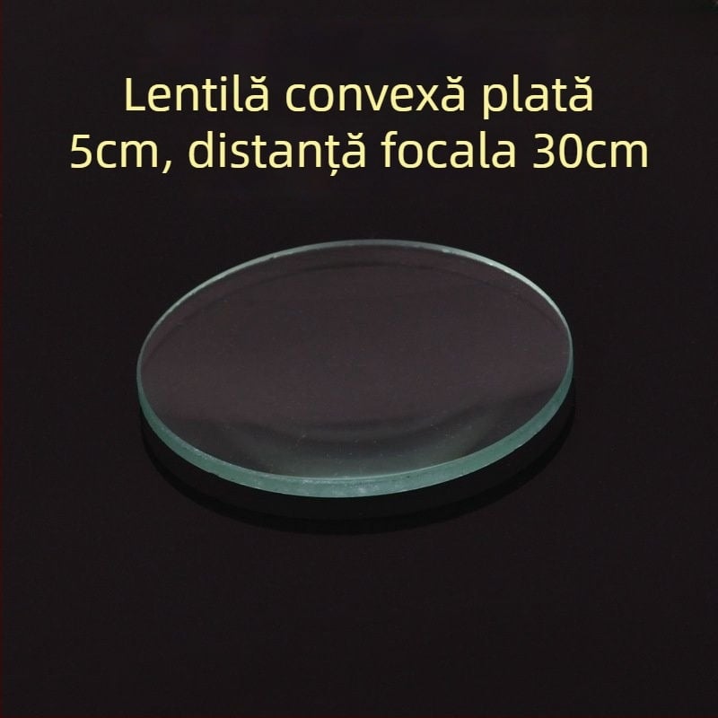 Set optic educațional pentru fizică gimnaziu: lentile bi-convexe, planoconvexe și bi-concave pentru experimente