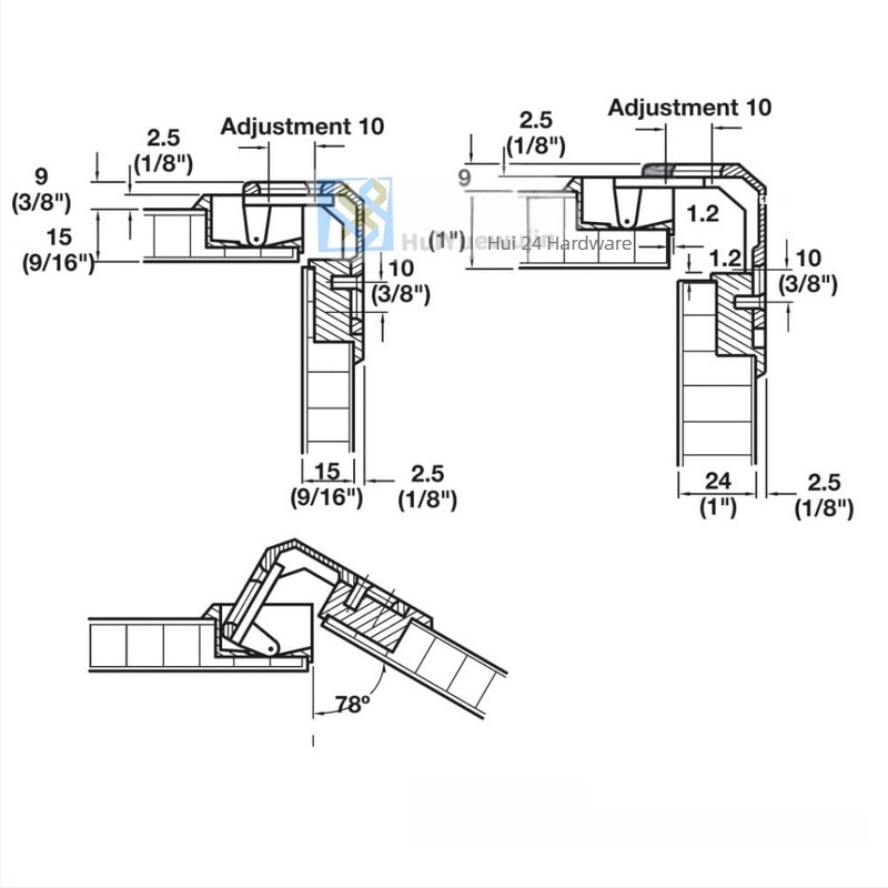 Balama detașabilă pentru colț de dulap, cu uși duble, aliaj zinc, finisaj electroplacat, model DYLA004